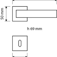Maniglia per porta interna Axis 088 quadra Zincral Linea Calì