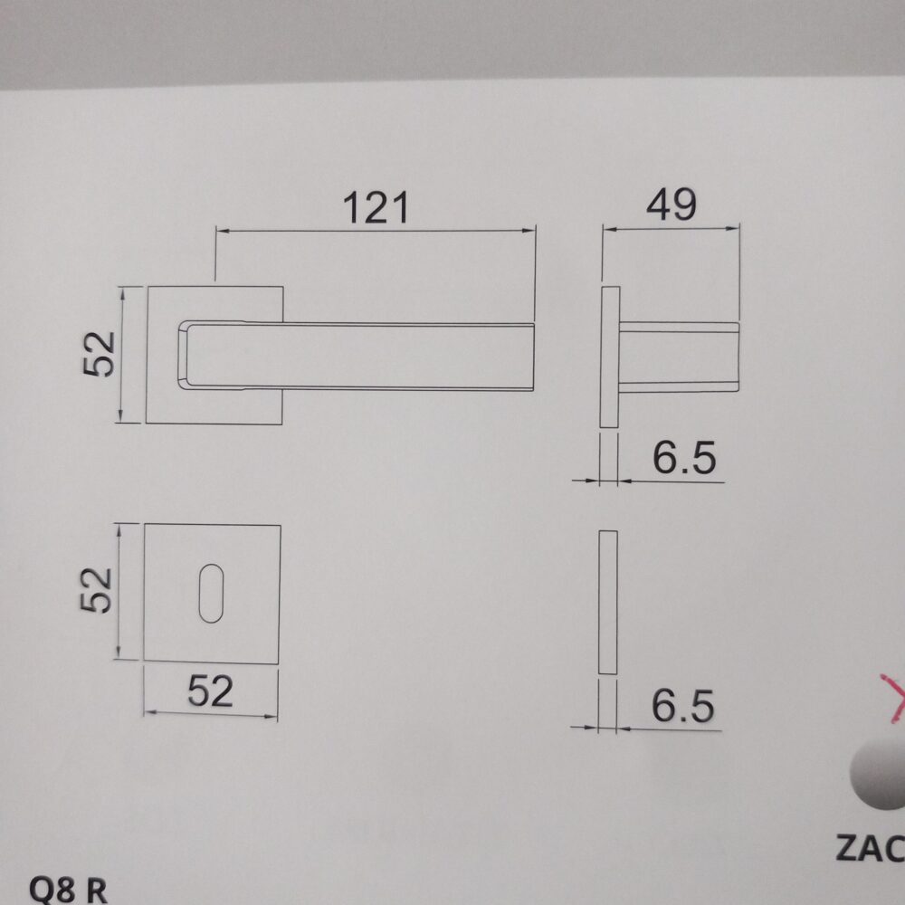 Maniglie in CROMO satinato design moderno QUADRATO - immagine 2